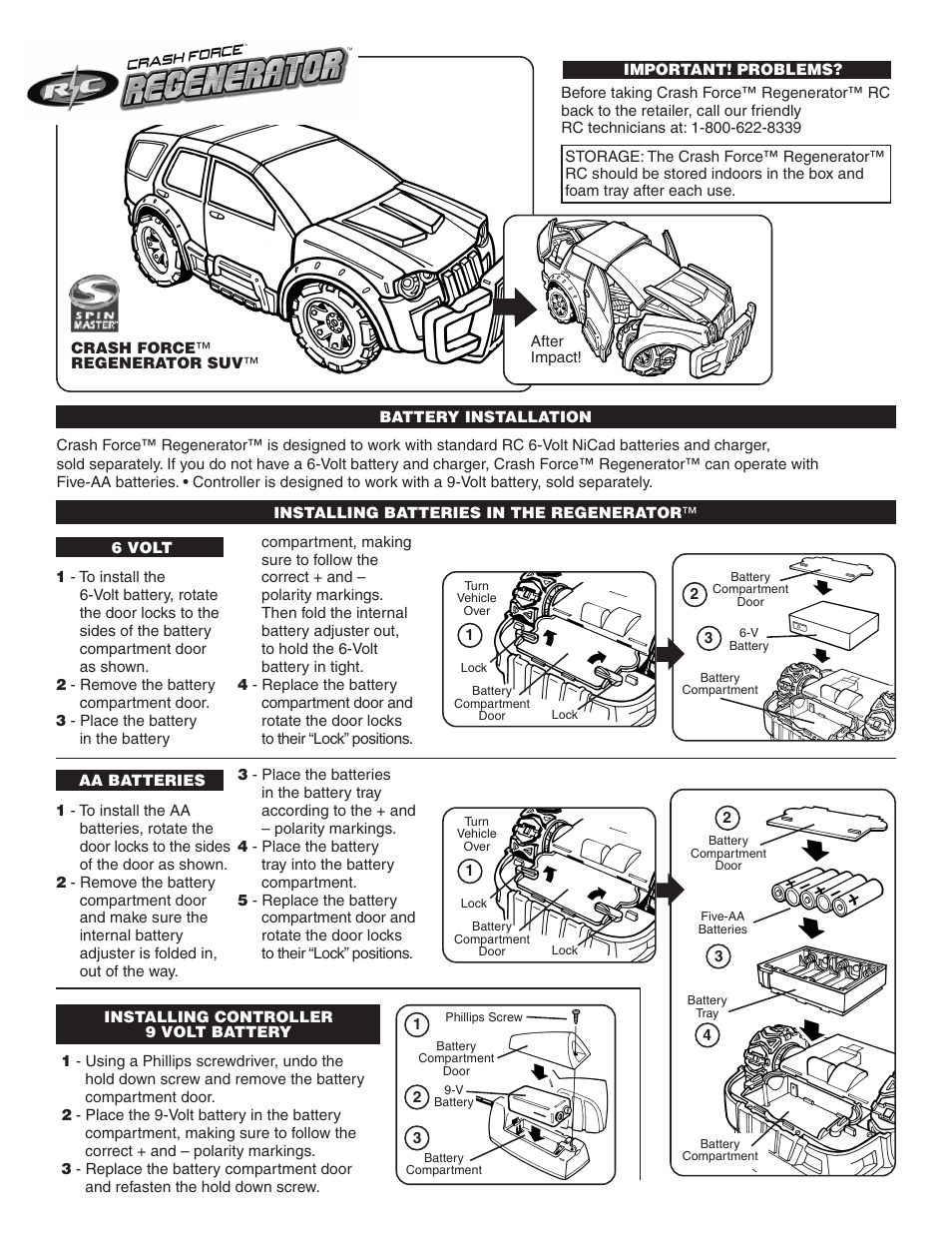 Spin Master Crash Force Regenerator User Manual | 2 pages