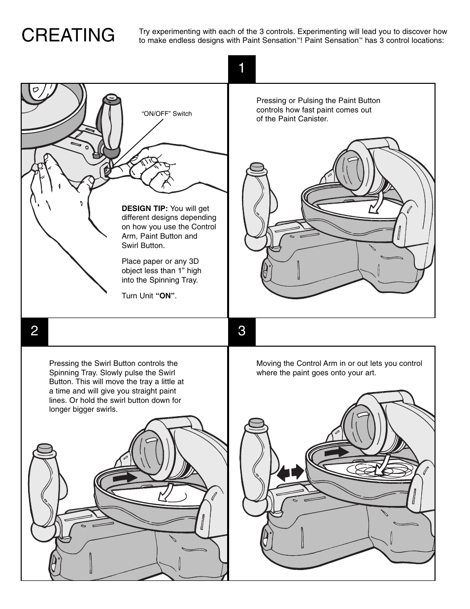 Creating | Spin Master Paint Sensation User Manual | Page 4 / 6