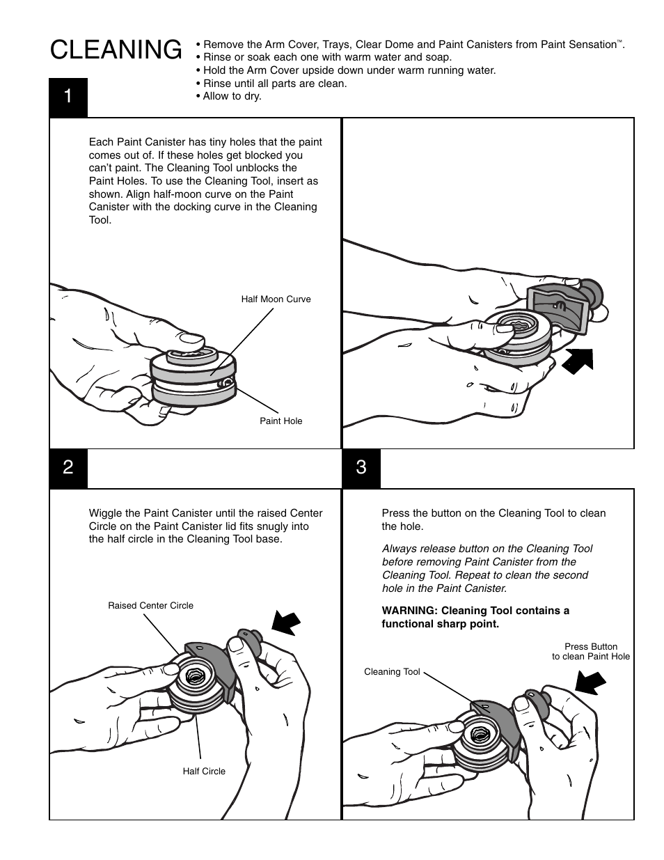 Cleaning | Spin Master Paint Sensation User Manual | Page 5 / 6