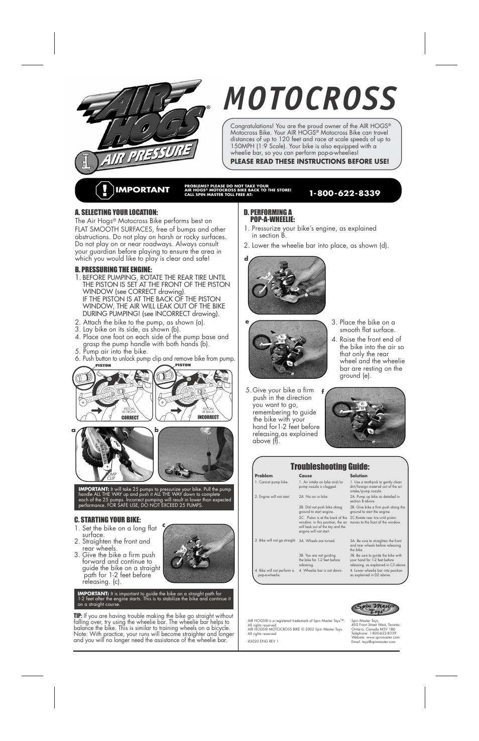 Spin Master Air Hogs 43020 User Manual | 1 page