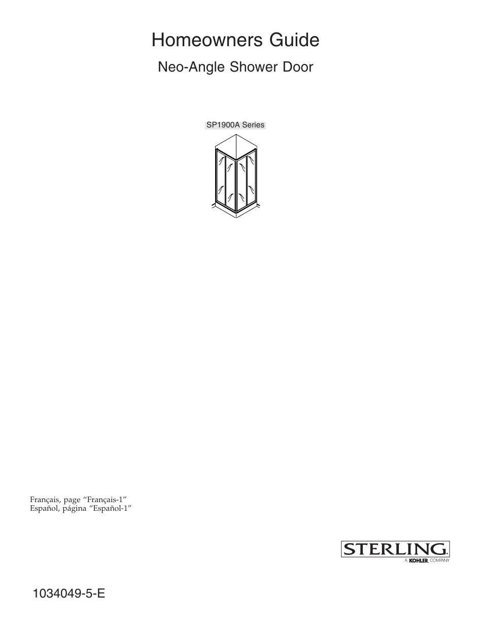 Sterilite Neo-Angle Shower Door SP1900A User Manual | 16 pages