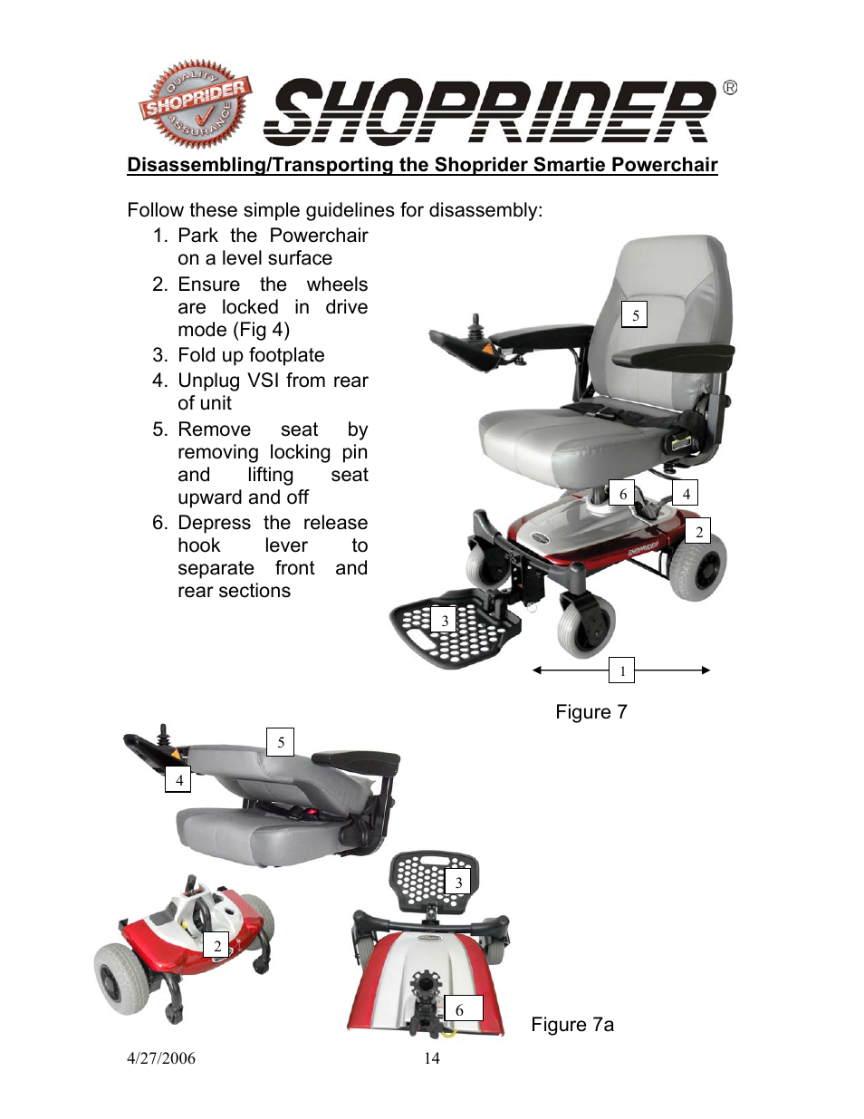 Shoprider JIFFY UL7WR User Manual | Page 14 / 28