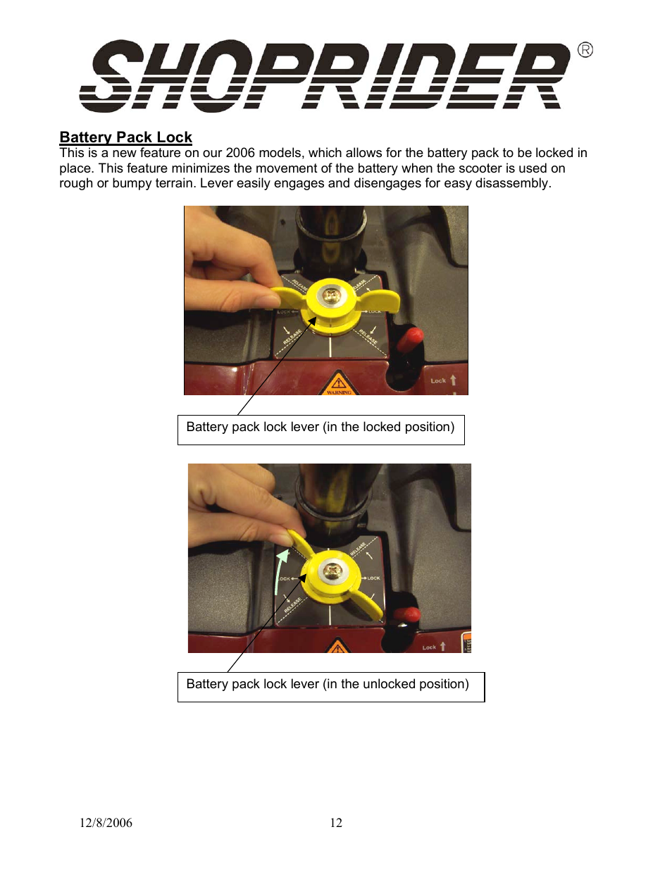 Shoprider Dasher 4 User Manual | Page 12 / 20