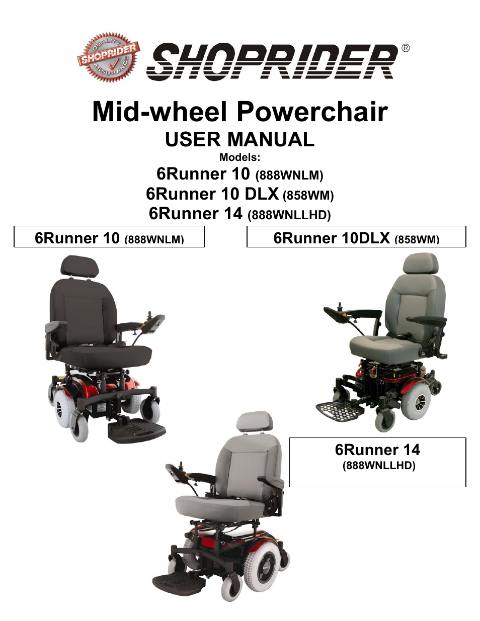 Shoprider 858WM User Manual | 24 pages