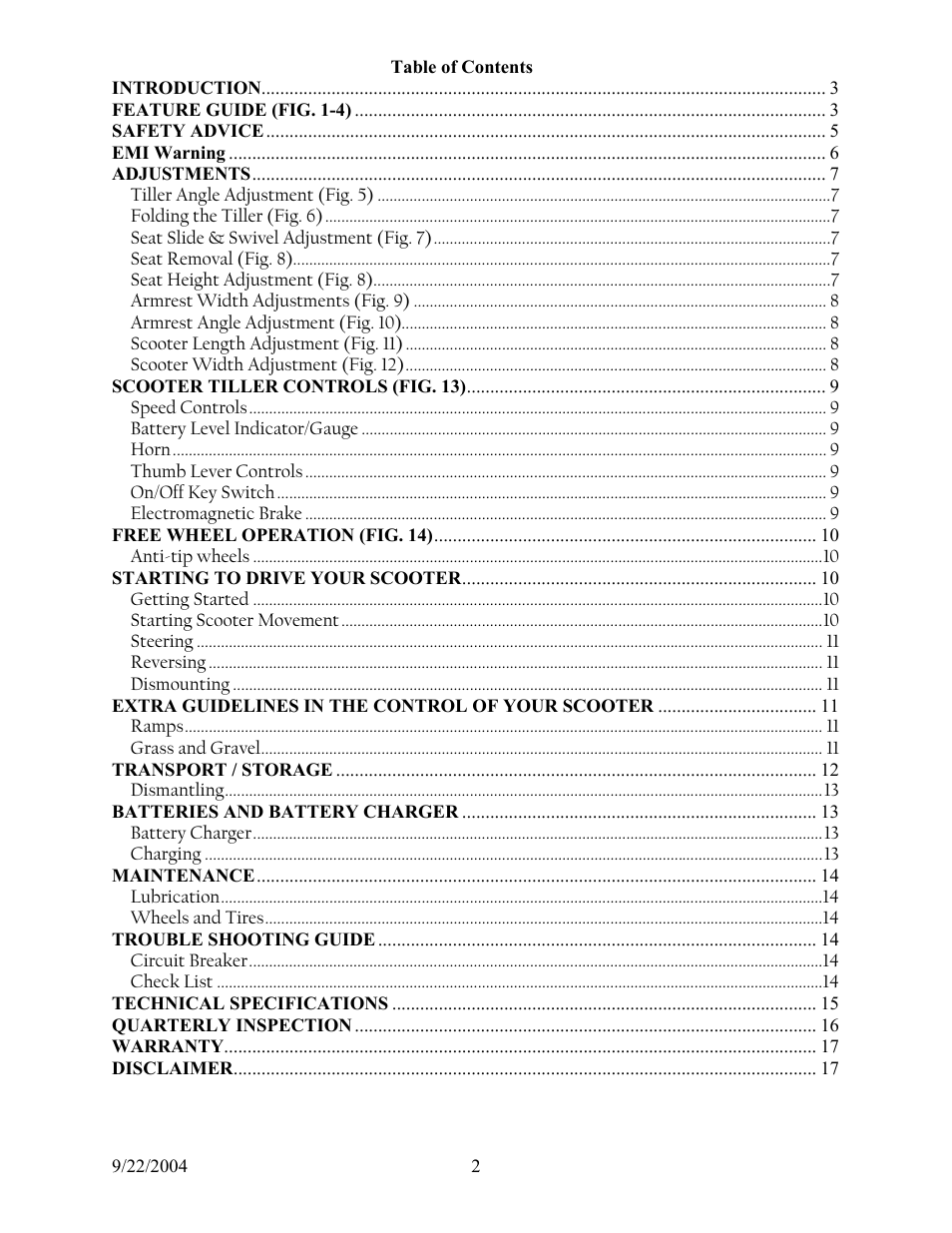 Shoprider Scootie TE-787NA User Manual | Page 2 / 18