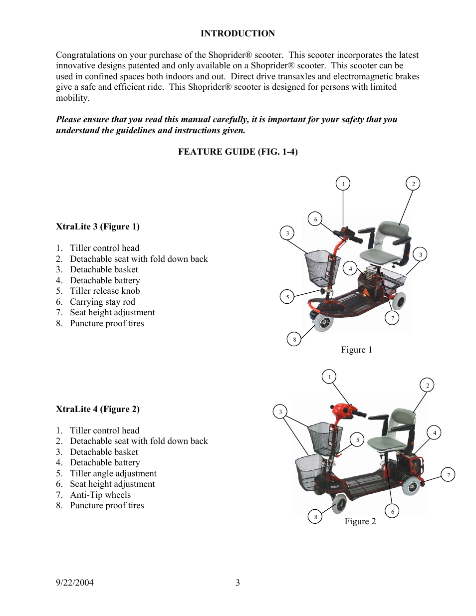 Shoprider Scootie TE-787NA User Manual | Page 3 / 18