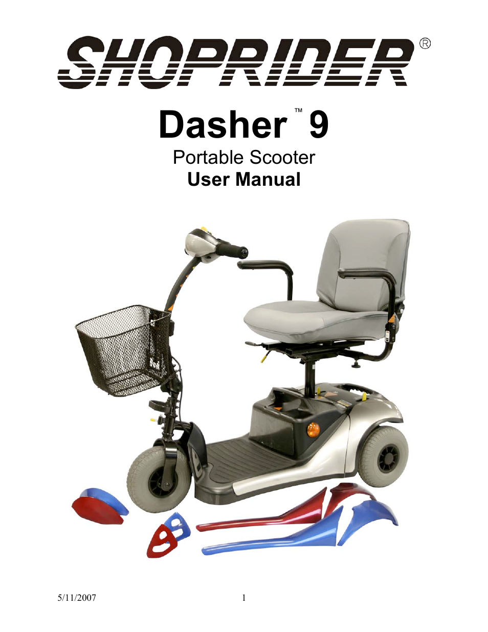 Shoprider Dasher 9 User Manual | 18 pages