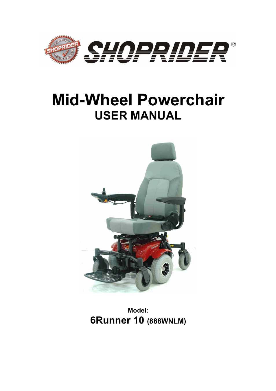 Shoprider 888WNLM User Manual | 24 pages