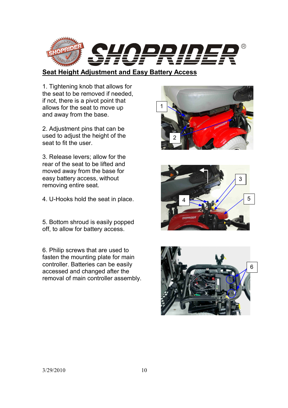 Shoprider 888WNLM User Manual | Page 10 / 24