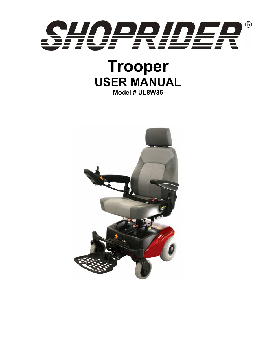 Shoprider UL8W36 User Manual | 24 pages