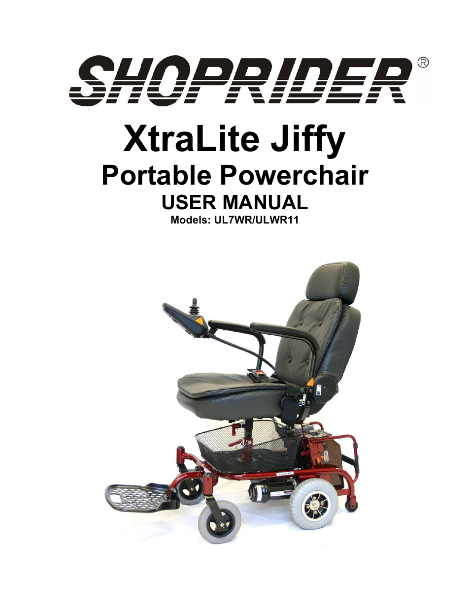 Shoprider UL7WR/ULWR11 User Manual | 24 pages