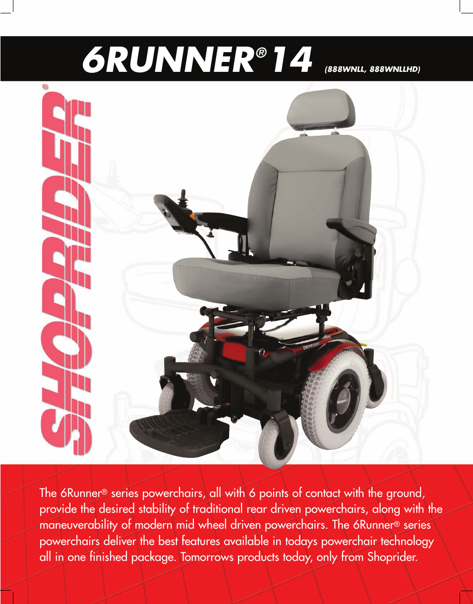 Shoprider 6 Runner 14 888WNLLHD User Manual | 2 pages