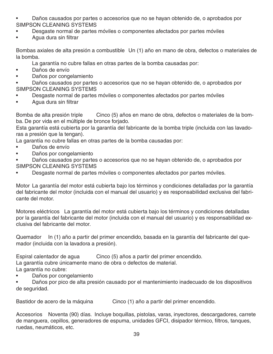 Simpson MEGASHOT V3100 User Manual | Page 39 / 62
