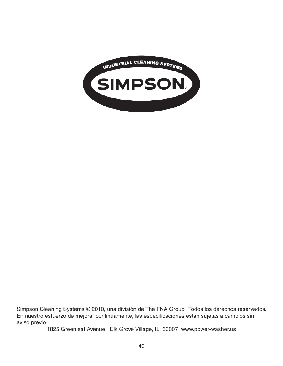 Simpson MEGASHOT V3100 User Manual | Page 40 / 62