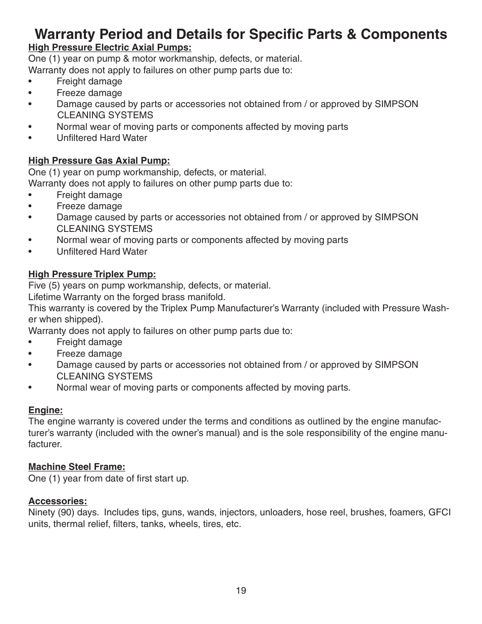 Simpson MSV2600 User Manual | Page 19 / 40