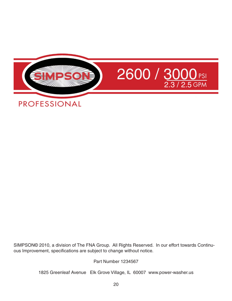 Simpson MSV2600 User Manual | Page 20 / 40