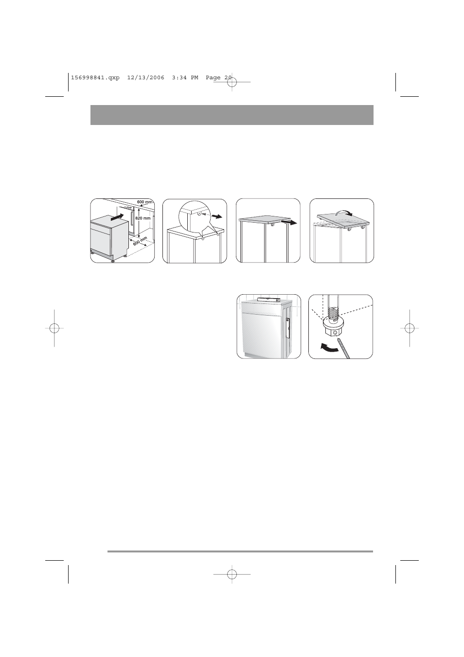 Fitting under a counter, Levelling | Simpson 52C850 User Manual | Page 20 / 24