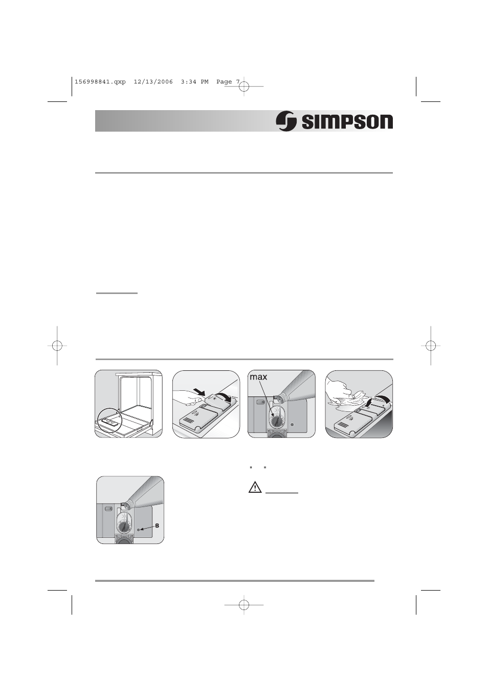 Before the first use, Filling with rinse aid | Simpson 52C850 User Manual | Page 7 / 24