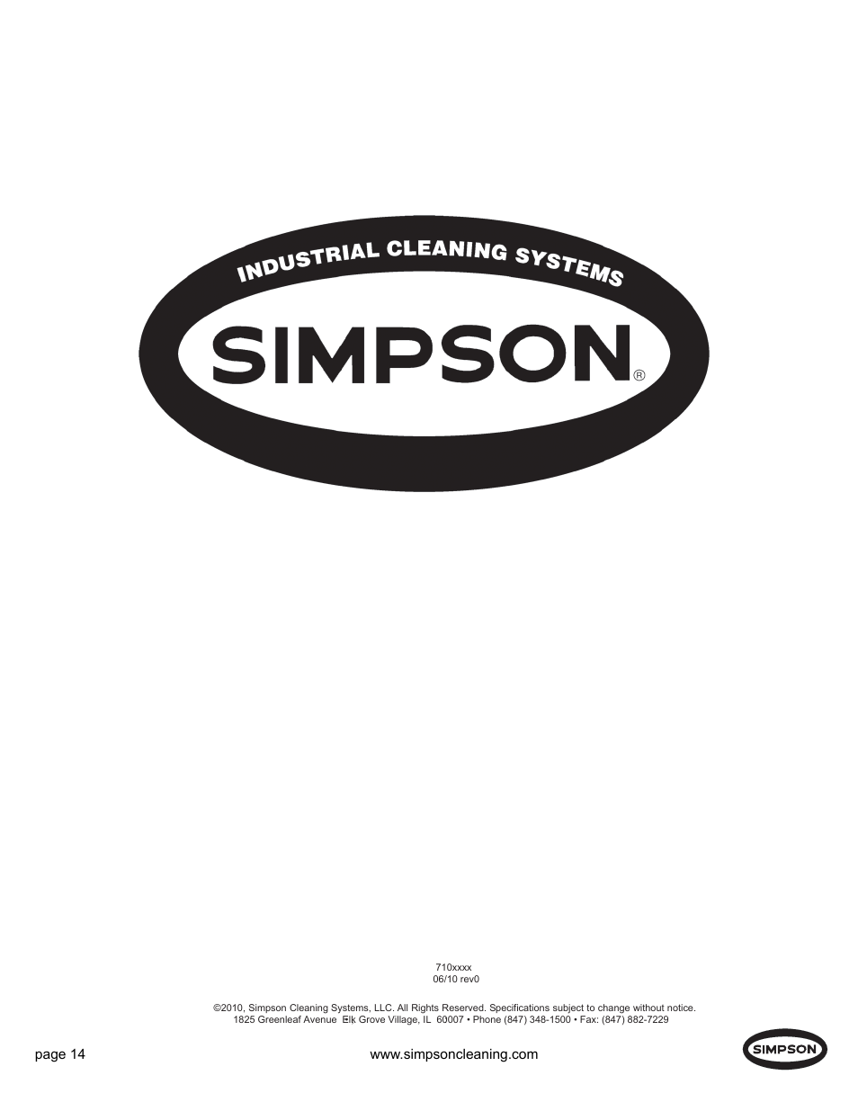 Simpson PS3000 User Manual | Page 14 / 14