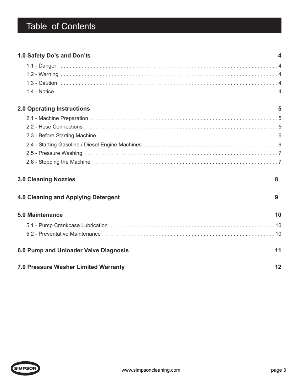 Simpson PS3000 User Manual | Page 3 / 14