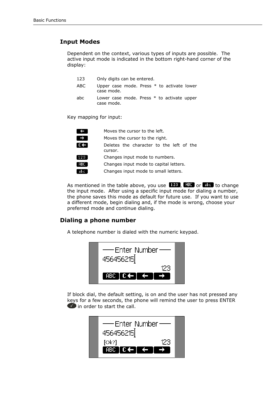 Input modes, Dialing a phone number | Snom VoIP Phone User Manual | Page 17 / 71