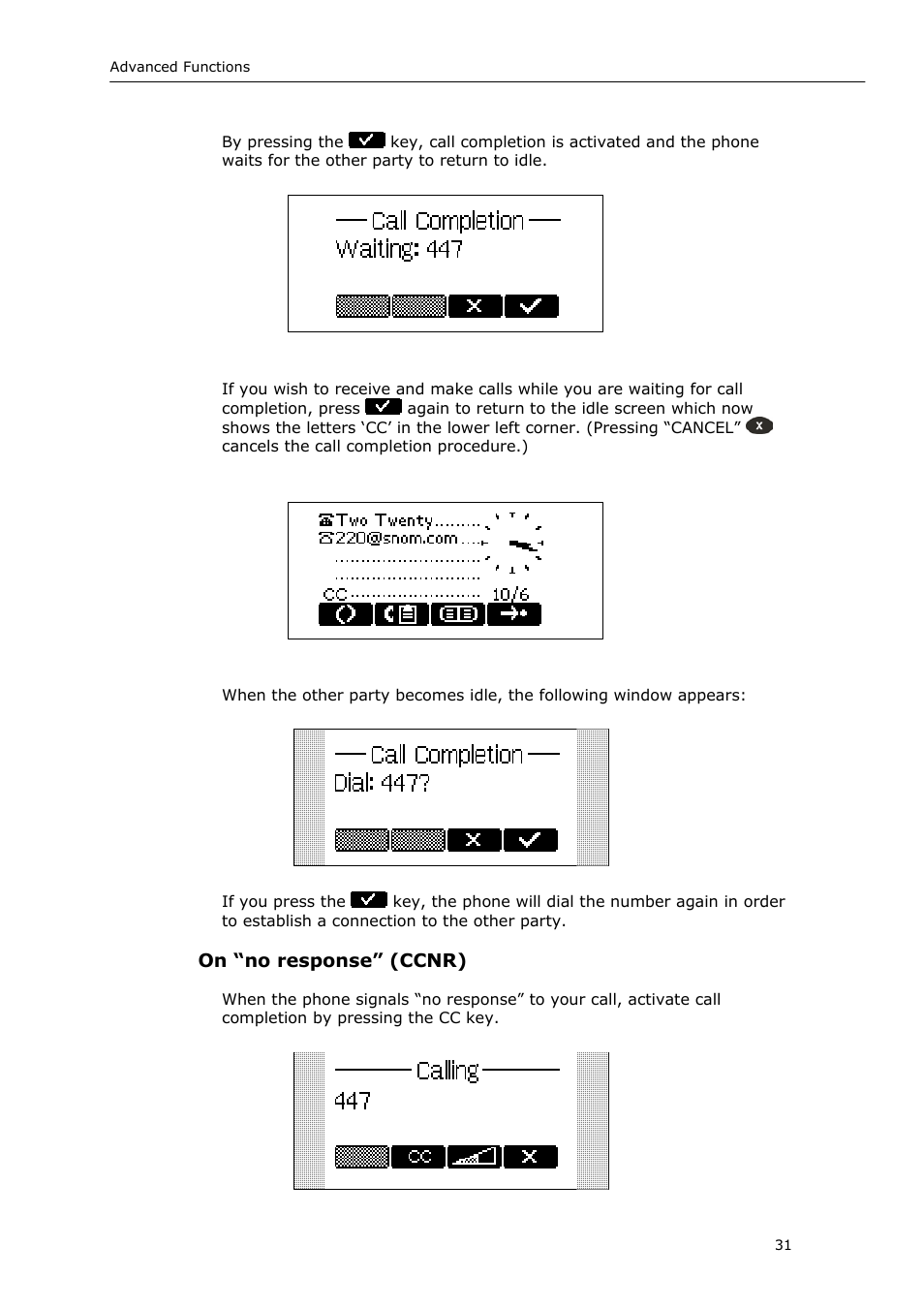 On “no response” (ccnr) | Snom VoIP Phone User Manual | Page 31 / 71