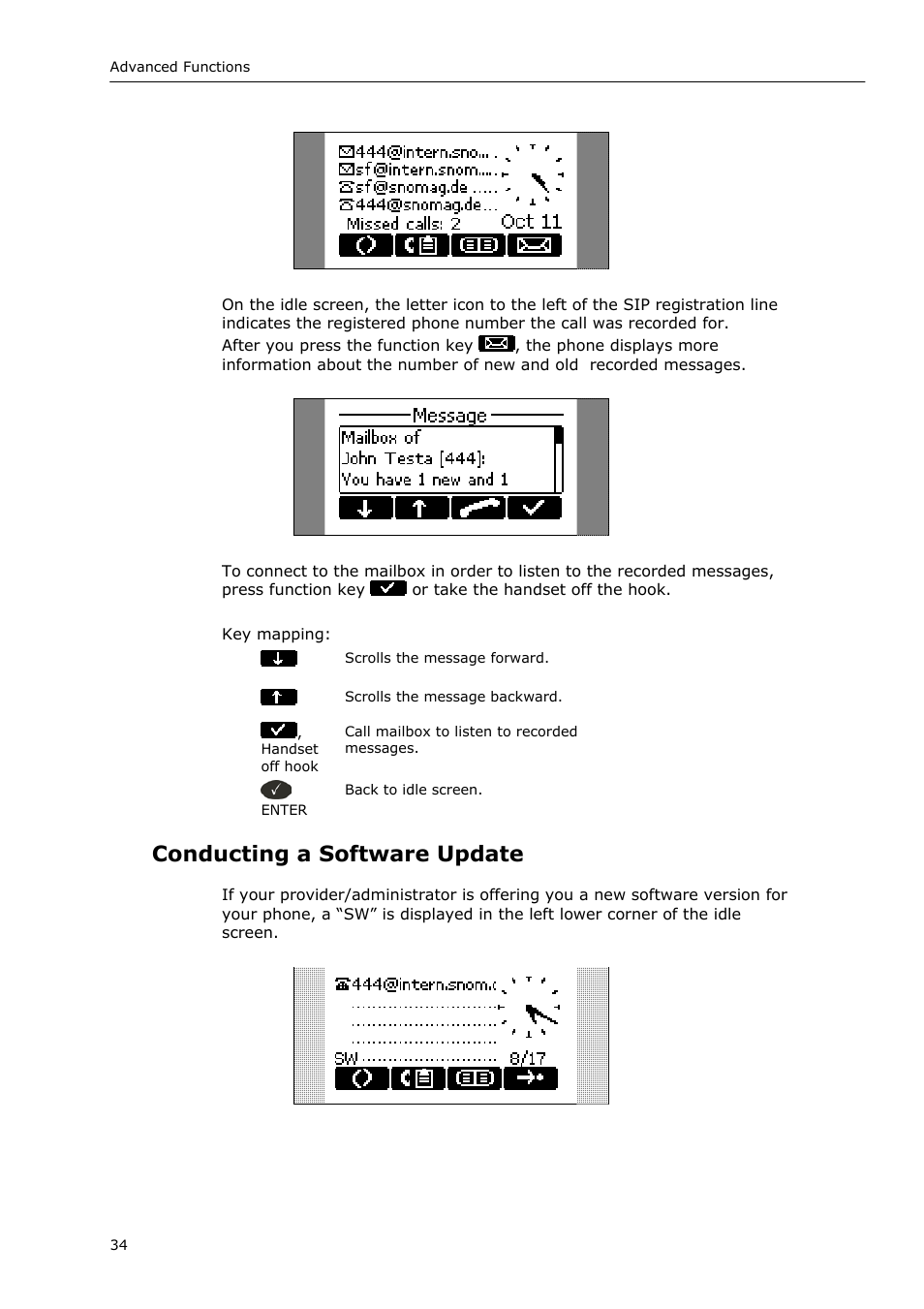 Conducting a software update | Snom VoIP Phone User Manual | Page 34 / 71