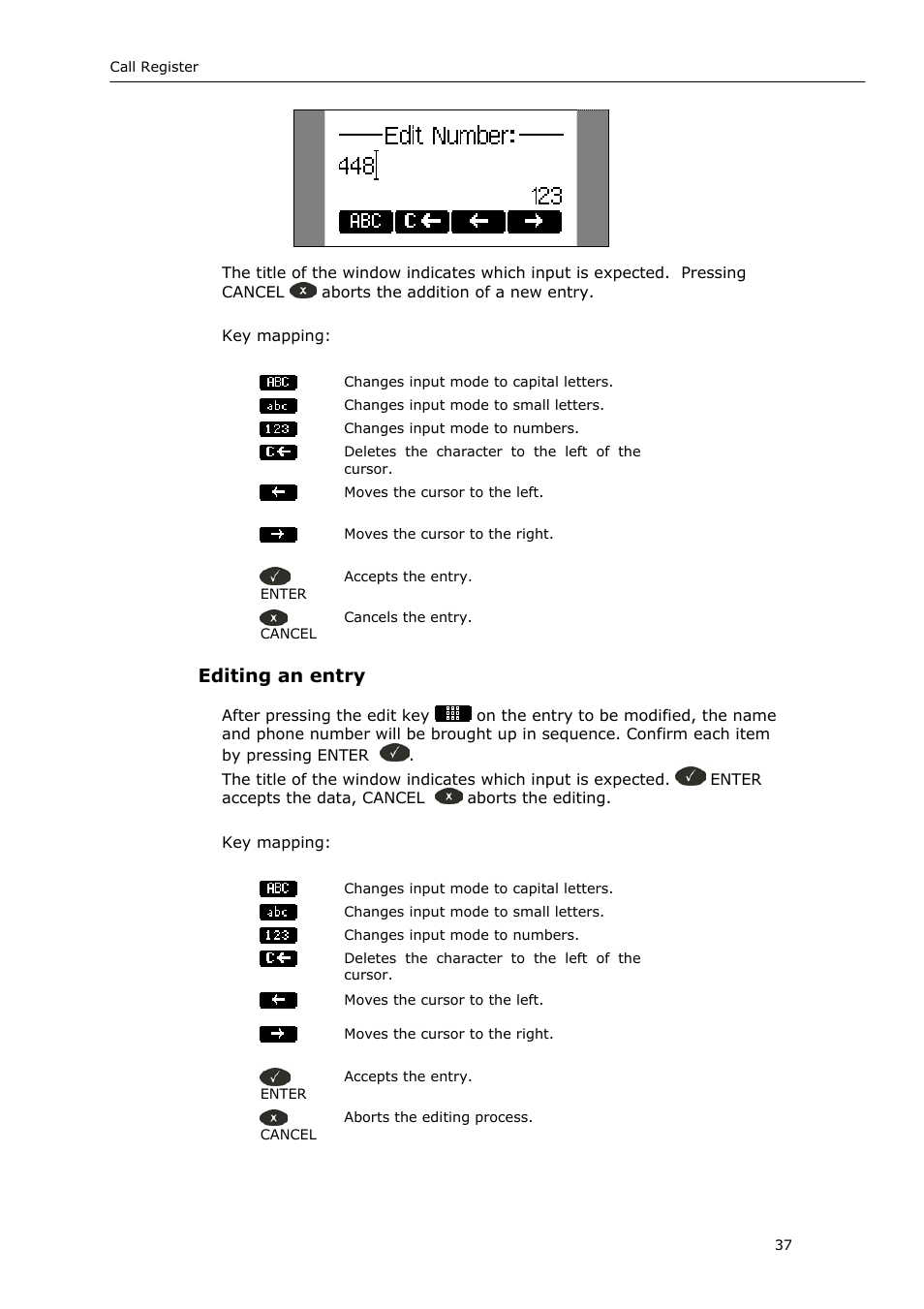 Editing an entry | Snom VoIP Phone User Manual | Page 37 / 71