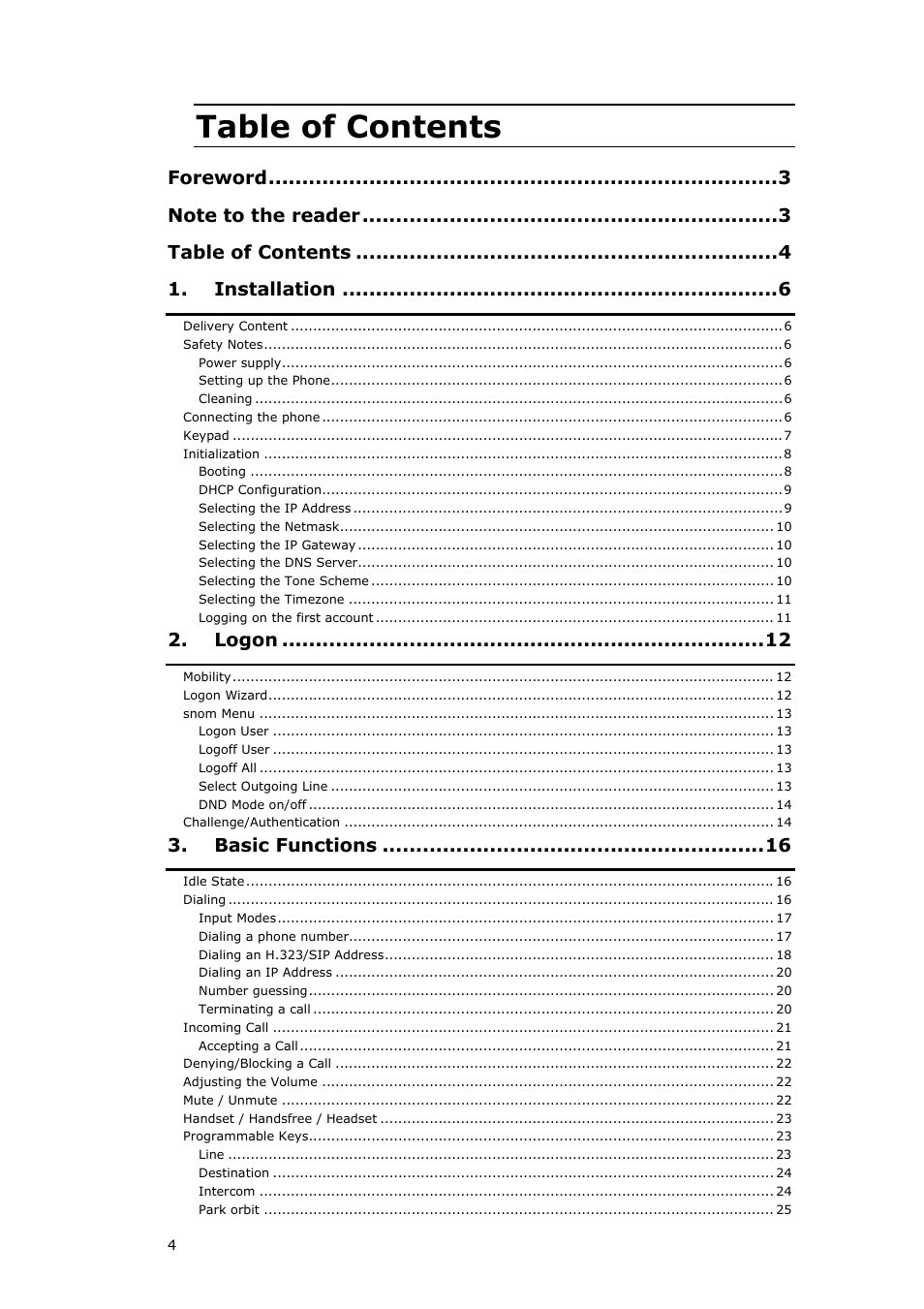 Snom VoIP Phone User Manual | Page 4 / 71