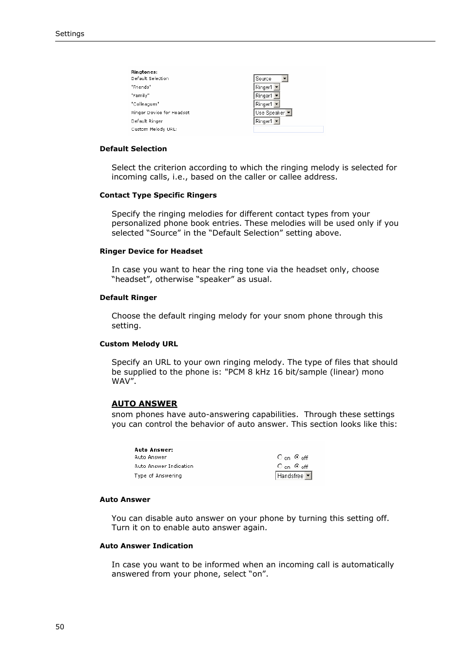 Snom VoIP Phone User Manual | Page 50 / 71