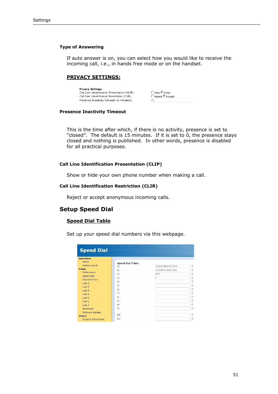 Setup speed dial | Snom VoIP Phone User Manual | Page 51 / 71