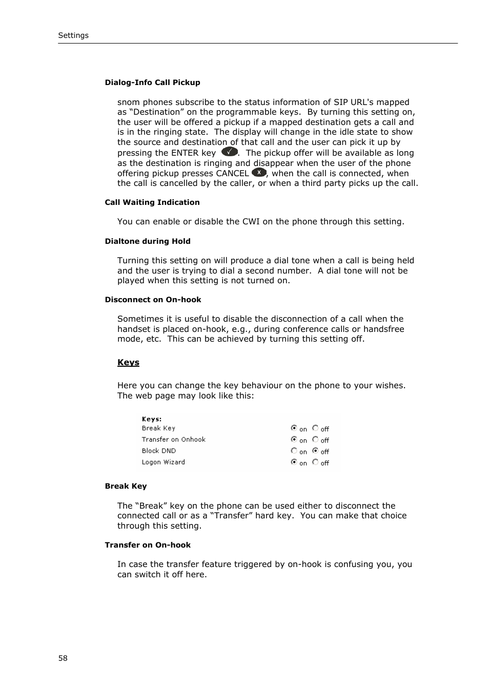 Snom VoIP Phone User Manual | Page 58 / 71