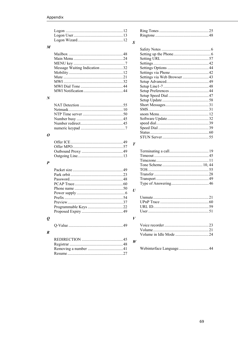 Snom VoIP Phone User Manual | Page 69 / 71