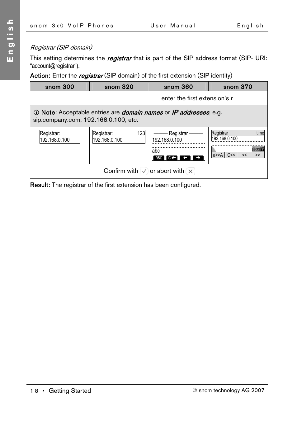 Registrar (sip domain), English | Snom 300 User Manual | Page 24 / 105