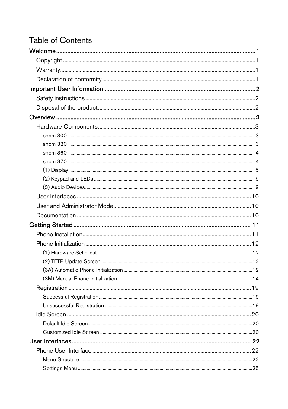 Snom 300 User Manual | Page 3 / 105