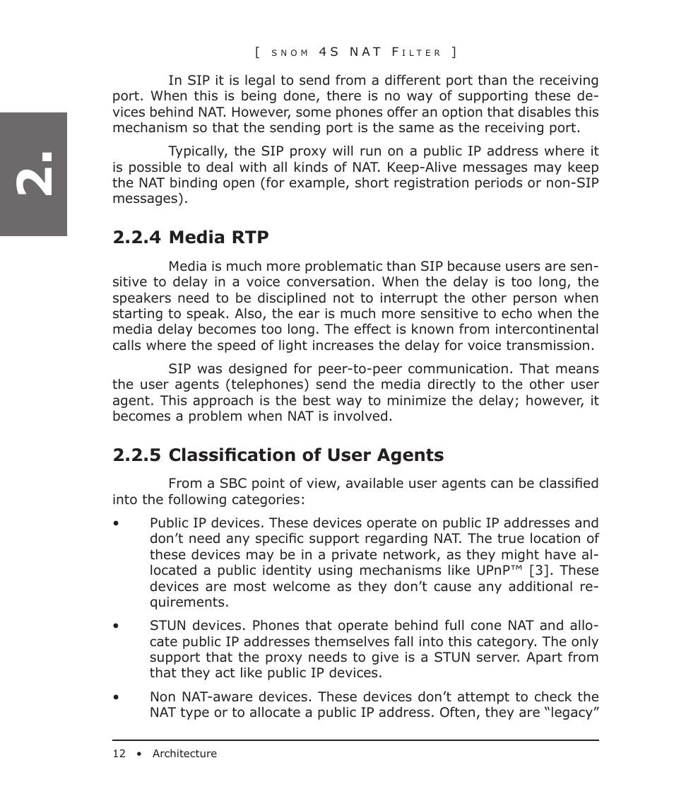 4 media rtp, 5 classiﬁcation of user agents | Snom 4S User Manual | Page 12 / 68