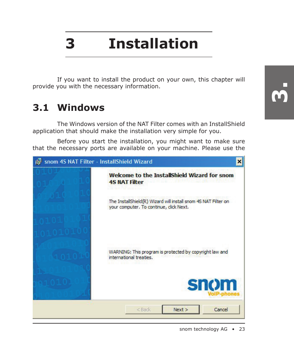 3installation | Snom 4S User Manual | Page 23 / 68