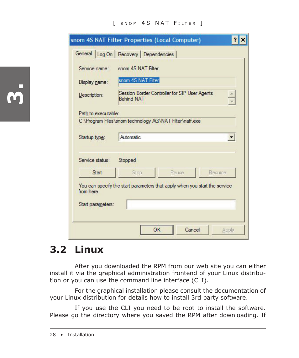 2 linux | Snom 4S User Manual | Page 28 / 68