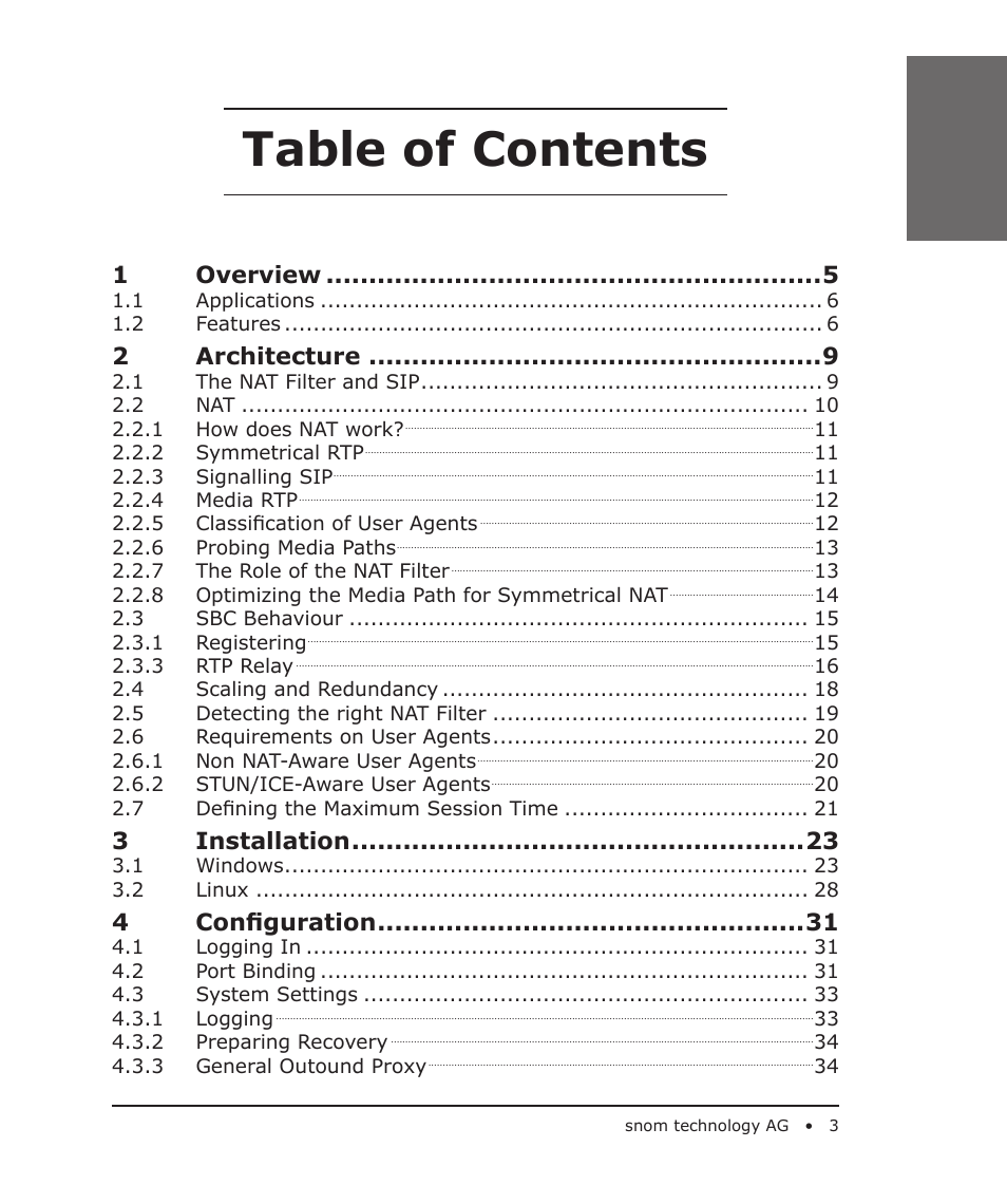 Snom 4S User Manual | Page 3 / 68