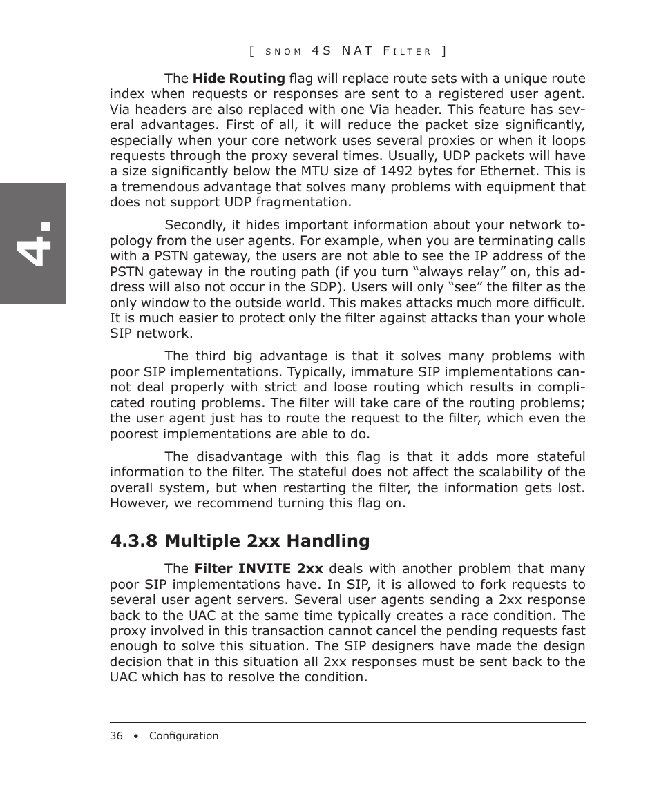 8 multiple 2xx handling | Snom 4S User Manual | Page 36 / 68
