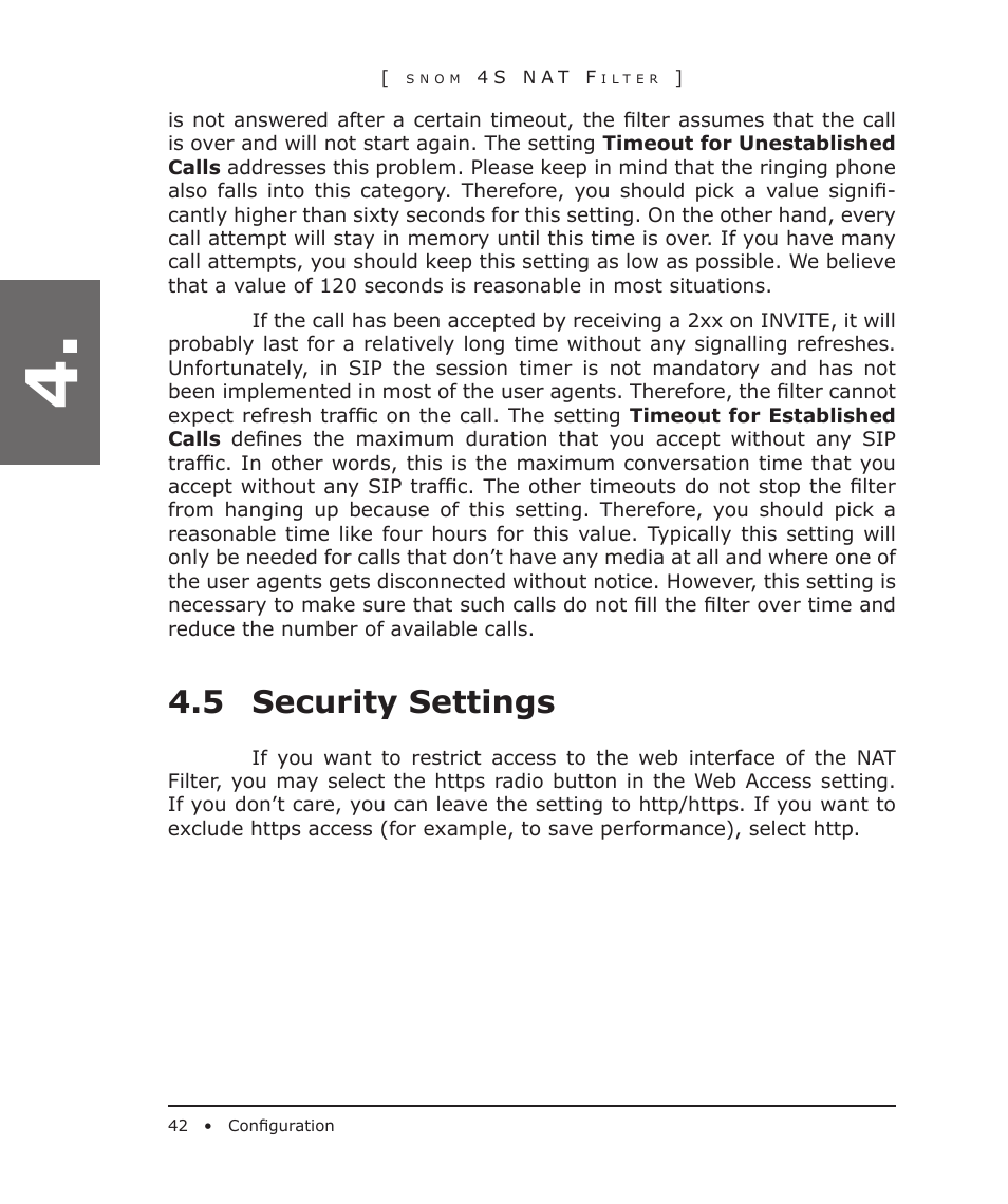 5 security settings | Snom 4S User Manual | Page 42 / 68