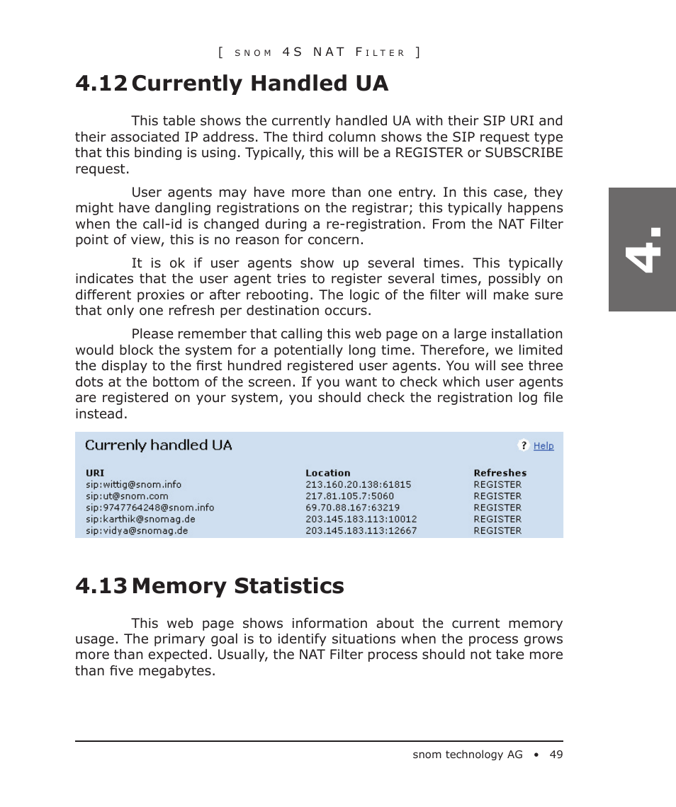 12 currently handled ua | Snom 4S User Manual | Page 49 / 68
