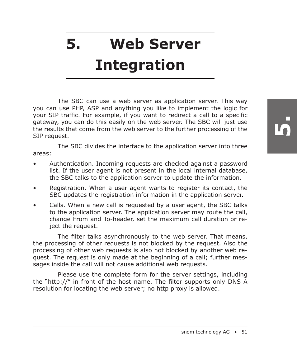 Web server integration | Snom 4S User Manual | Page 51 / 68