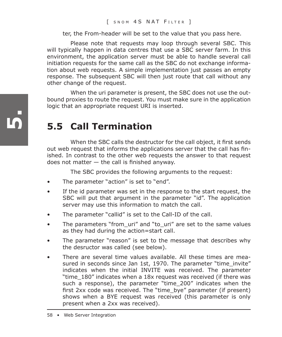 5 call termination | Snom 4S User Manual | Page 58 / 68