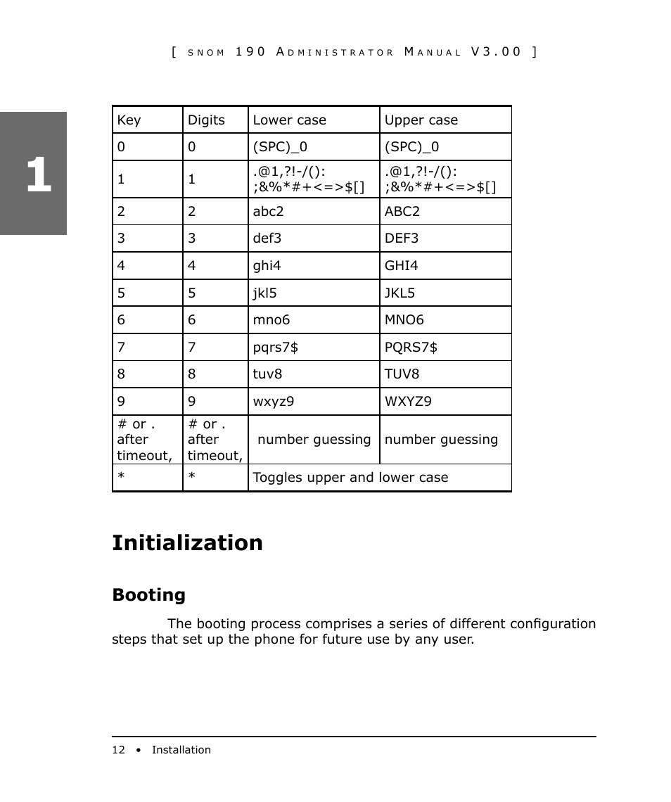 Initialization, Booting | Snom 190 User Manual | Page 12 / 99