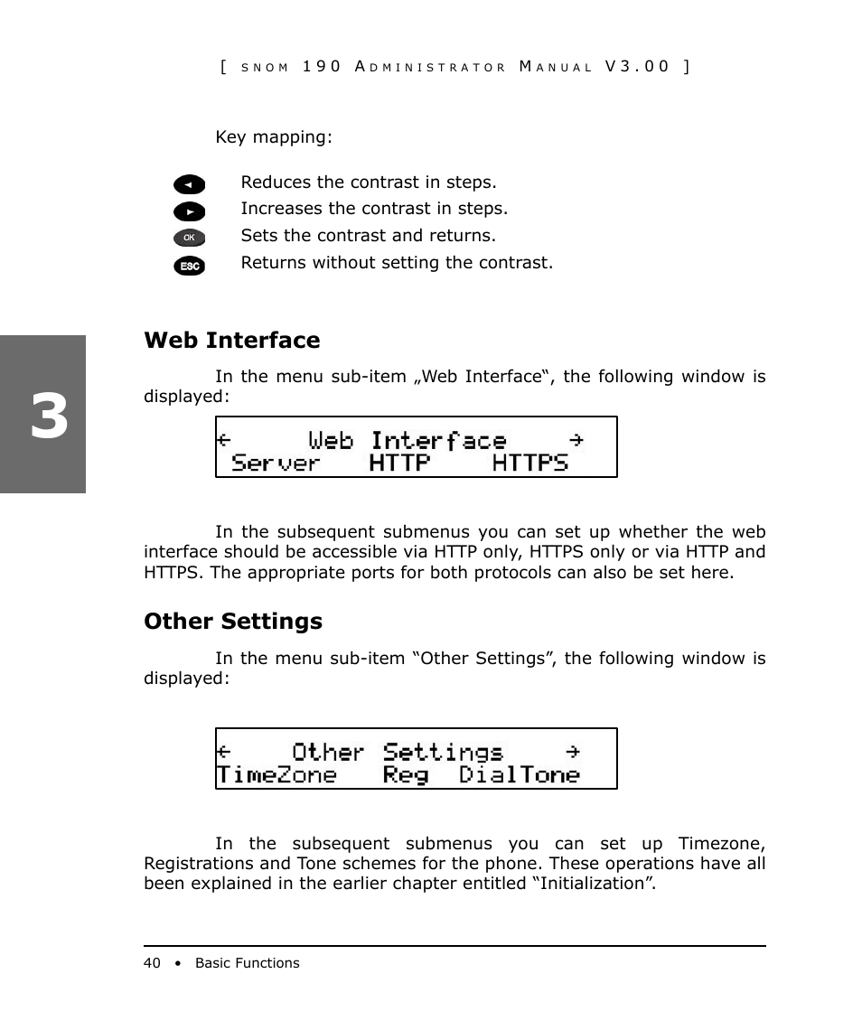 Web interface, Other settings | Snom 190 User Manual | Page 40 / 99