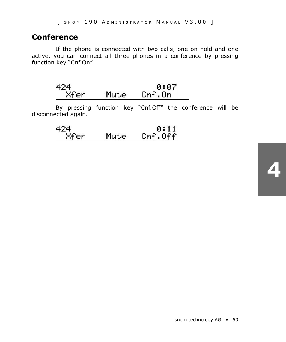 Conference | Snom 190 User Manual | Page 53 / 99