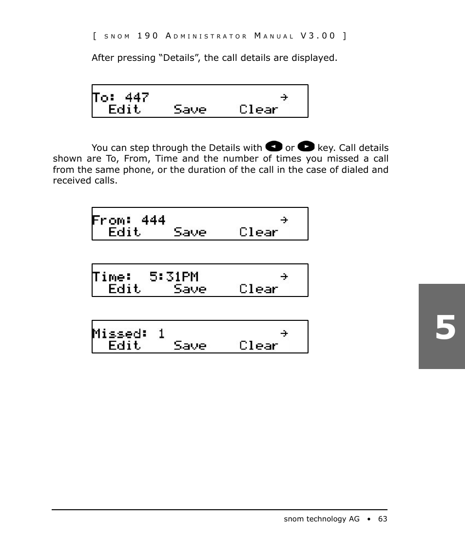 Snom 190 User Manual | Page 63 / 99