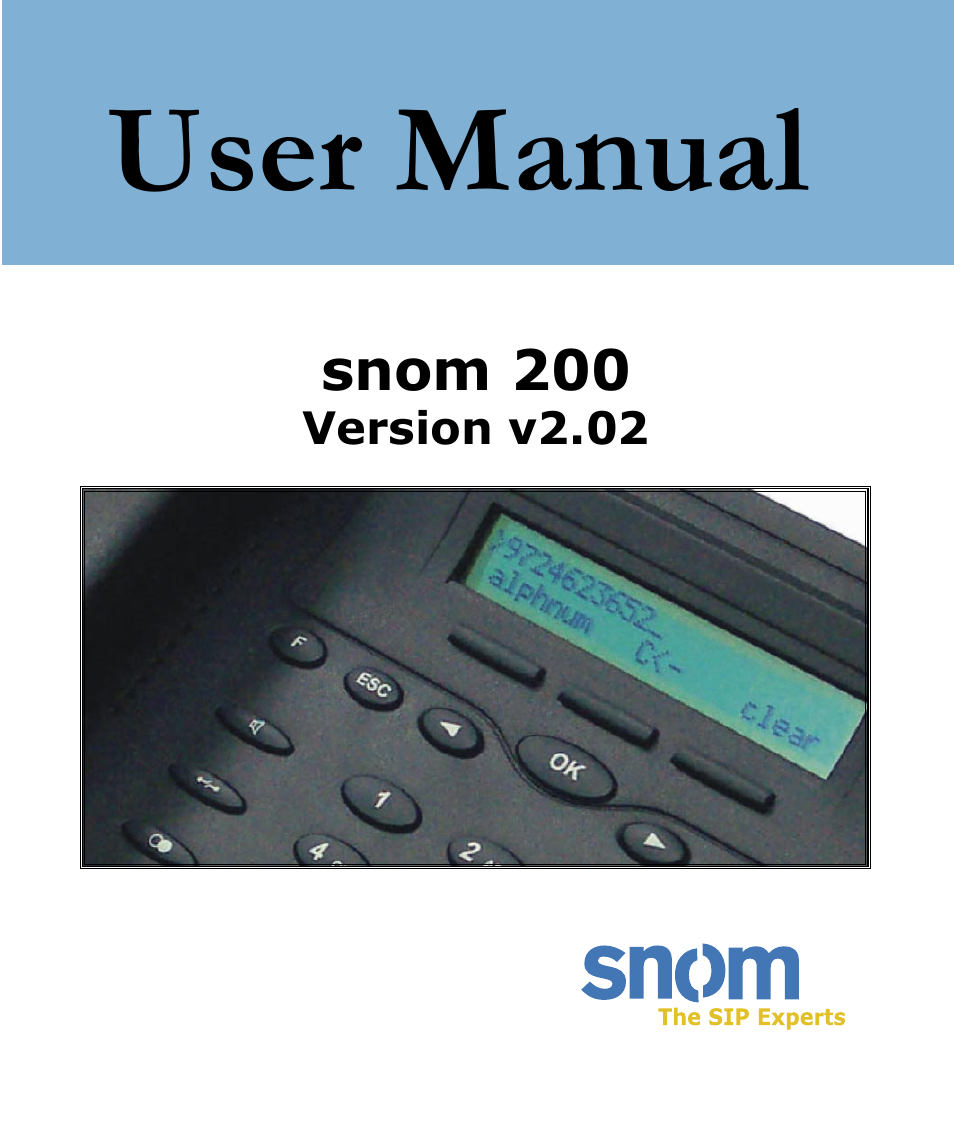 Snom 200 User Manual | 70 pages