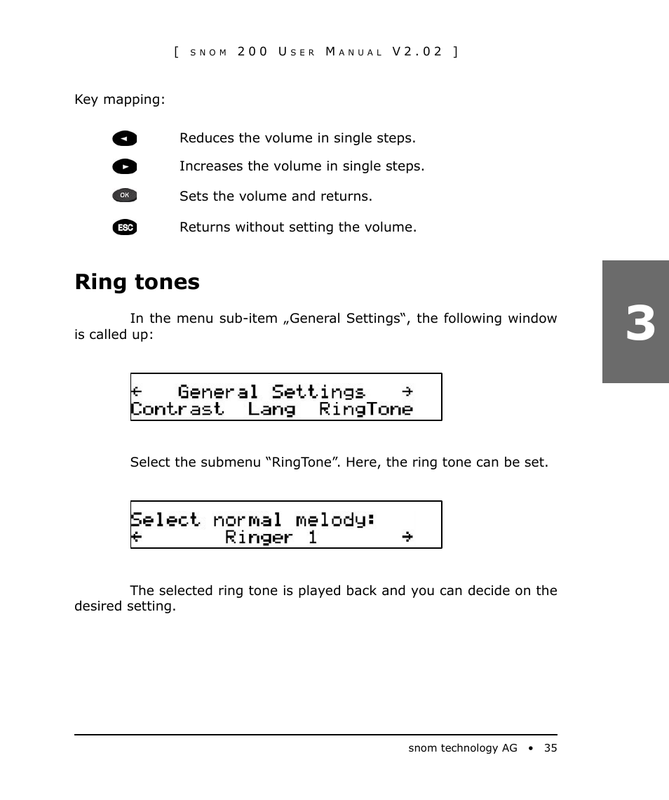 Ring tones | Snom 200 User Manual | Page 35 / 70